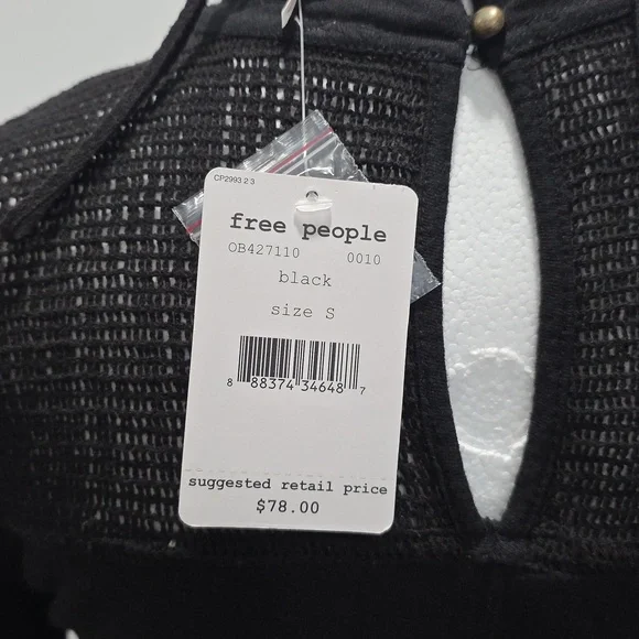 Women's Black Lace Yoke Long Sleeve Embroided Top - Picture 6 of 12